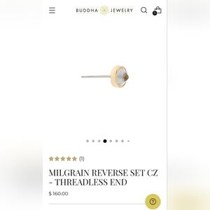 BUDDHA JEWELRY ORGANICS MILGRAIN REVERSE SET CZ - THREADLESS END